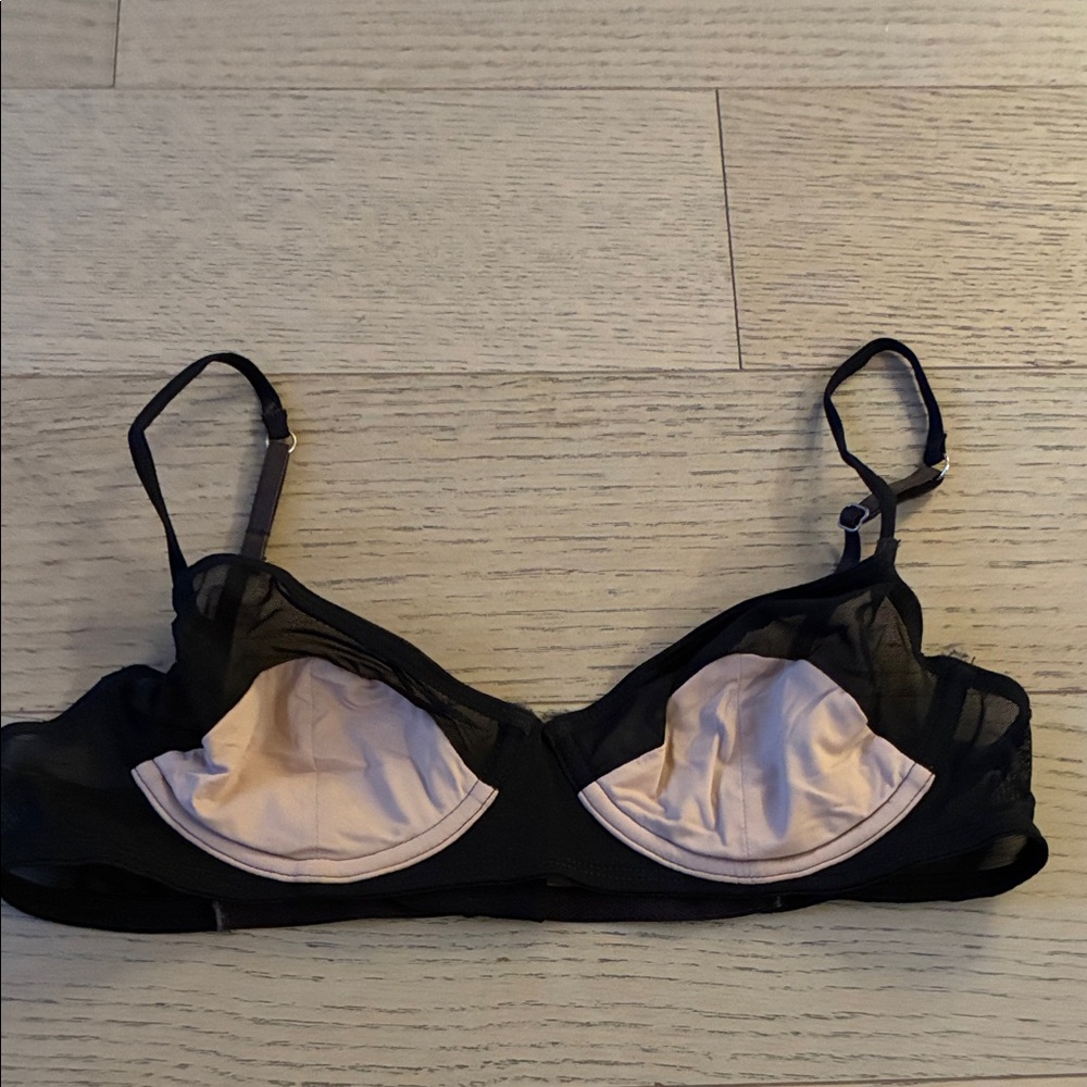 Jenna Leigh black/nude balconette bra (34C)